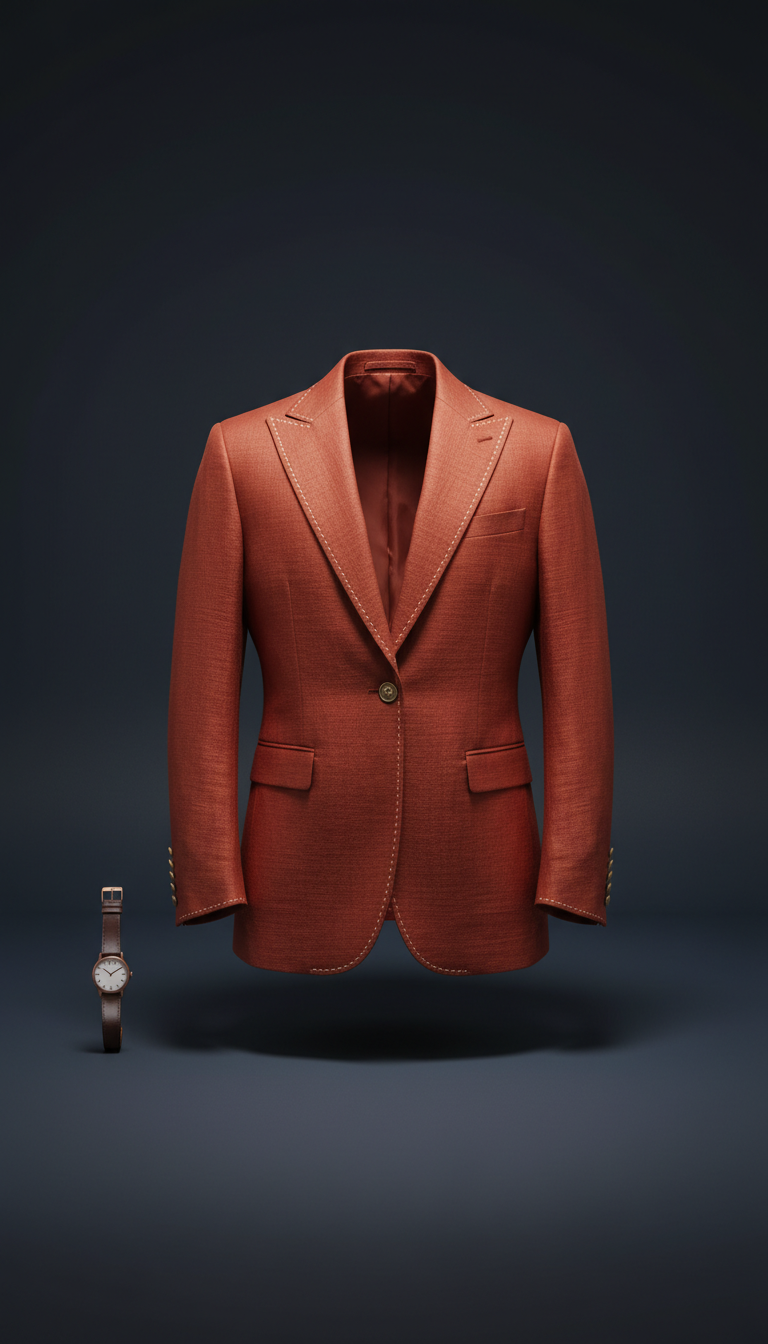 Terracotta Rust Accent Blazer